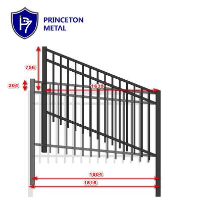 China Easily Assembled Princeton 4 Ft X 8 Ft Design Newly Galvanized Dura Track Multi Vertical Slat Aluminum Veranda Fence for sale