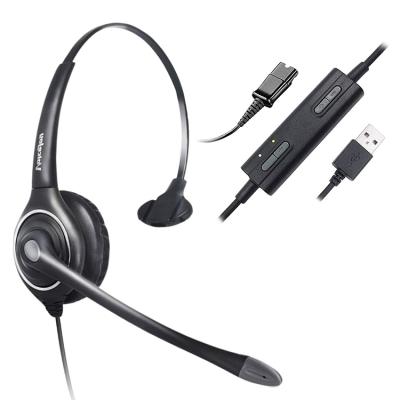 China Noise Canceling Microphone Monaural USB Headset with Noise Canceling Microphone, Quick Dsconnect to USB Adapter Included for sale