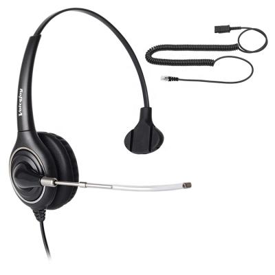 China Over - Head Flexible Voice Tube Call Center Headset With Quick Included RJ9 Microphone Sound Canceling for sale