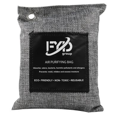 China 200g Charcoal Bag Filter Bag Filter Smell Deodorant Removal Sustainable Natural Bamboo Deodorization Gray Packing for sale