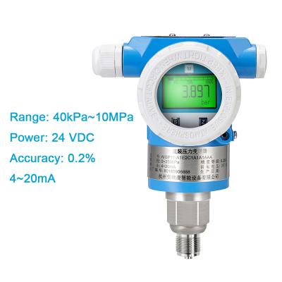 China Water Oil Air Pressure Gauge Low Cost 0.2% Accuracy SUS304 Thread Hydraulic Oil Pressure Gauge Transmitter 4-20mA for sale