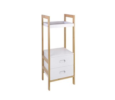 China Nordic Style Sustainable Bamboo Racks And Holders Bedroom Cabinet Clothes Storage Bedside Closet for sale