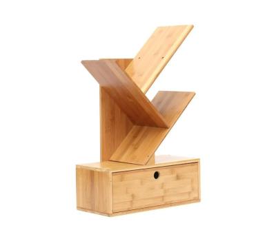 China (Height)Adjustable Bookcases Office Desk Wooden Book Shelves With Drawers Storage Tree Desk Shelf for sale