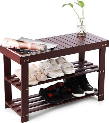 China (Size)Adjustable Multi-Function Bamboo Organizer Shelf Rack Rectangular Shoe Cabinets Shoes Rack for sale