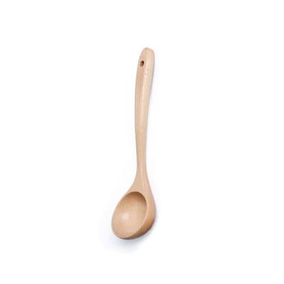 China Viable Wholesale Long Wooden Handle Theaceae Oil Dipper Kitchen Oatmeal Soup Spoon for sale