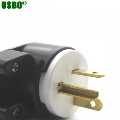 China Black Round 125V 20A NEMA 5-20P Power Socket Twist Lock Residential / Multipurpose Industrial Plug for sale