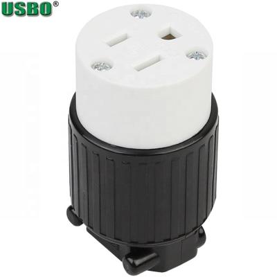 China America Copper NEMA 5-15R USA Power Adapter Plug 3p Straight Female Electrical Industrial Wiring Connector for sale