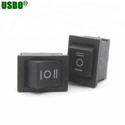 China SPST Black 6a 250v 6 Terminals 3 Position On On Rocker Switch for sale