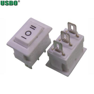 China White Power All Mini Boat Rocker Switch USBO T125/55 10*15mm 3Pins 3 Position Mini Boat Rocker Switch for sale