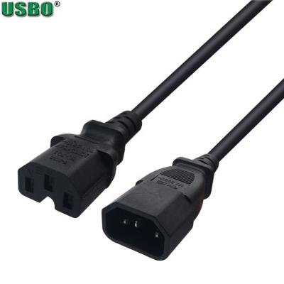 China Wholesale 1.5M 10A 250V C14 Power Extension Cable Cord to C15 Power Extension Cable Male Female Cord for sale