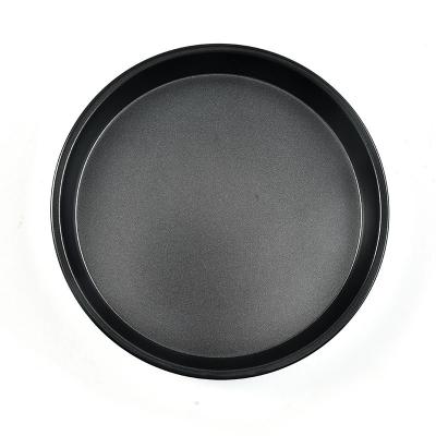 China 2023 Black Deep Round Mold Hot Selling Pizza Pan Carbon Steel Pizza Pan Viable Deep Baking Supplies Non Stick Pizza Pan Sale for sale