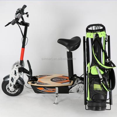 China Unisex portable foldable electric scooter with golf bag holder for sale