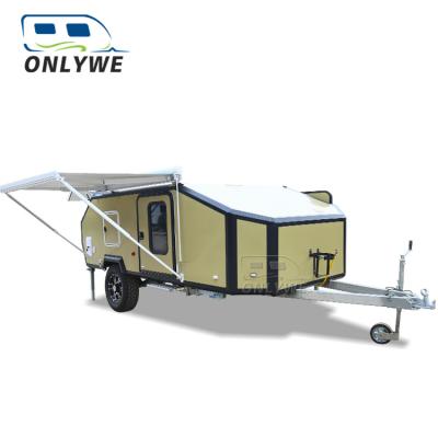 China ONLYWE RV Mobile Trailer Easy Travel Trailer Luxury Mini Camper Caravan Off Road Trailer for sale