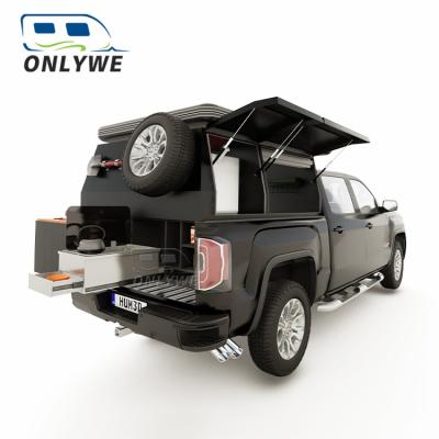 China ONLYWE Mini Small Light Offroad Travel Motorhome Pickup Caravan Truck Moving Camper For Sale for sale