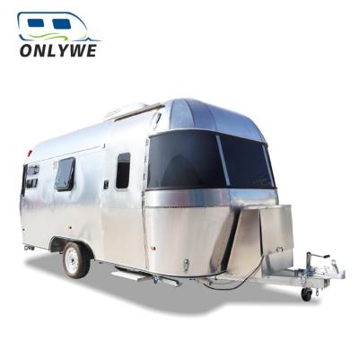 China ONLYWE Travel Trailer Airflow Small RV Caravan Camping Travel Trailer For Camper for sale