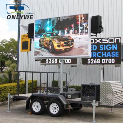 China 360Â ° ONLYWE Rotation Outdoor Waterproof LED Video Wall Trailer Solar Powered LED Screen Trailer for sale