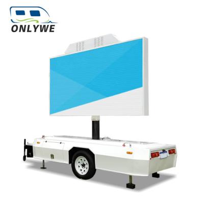 China ONLYWE Easy Mobile LED Outdoor Full Color Advertising Mobile Solar Trailer for sale