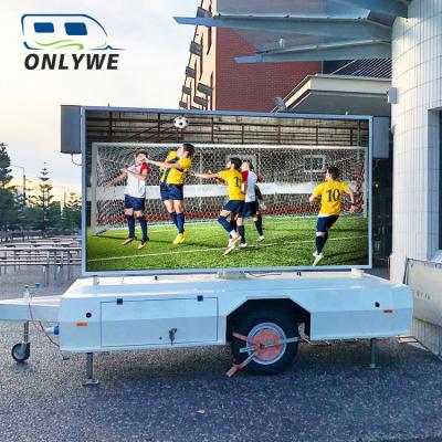 China ONLYWE Easy Moving Outdoor Mobile Led Information Video Trailers Display Screen for sale