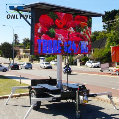 China 360Â ° ONLYWE Rotation Trucks LED Trailer Digital Outdoor Mobile Advertising Energy Saving Solar Billboard For Sale for sale