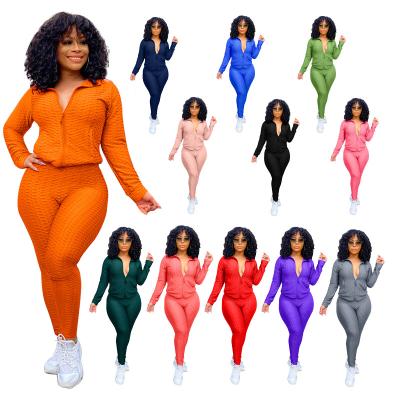 China Anti-wrinkle 16 colors plus size 2021 fashion women clothes fall sets women walker pants fall yoga outfits 2 pieces set women for sale