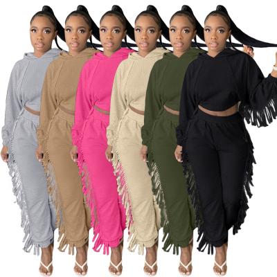 China Crop Fashion Anti-pilling Pants Two Piece Set Top Custom Women Hoodies for sale