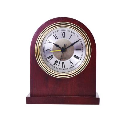 China Antique Napoleon III Style Mantel Wood Table Clock With Westminster Chime Desk Clock for sale