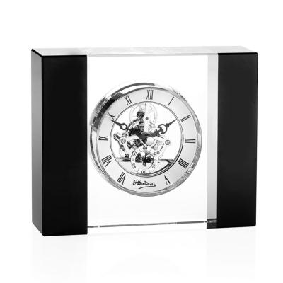 China Antique Style Crystal Skeleton Table Clock for sale