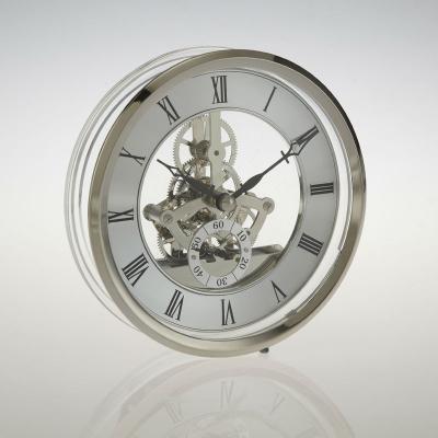 China Metal Brass Silver Quartz Skeleton Clock Movement SKM3CS for sale