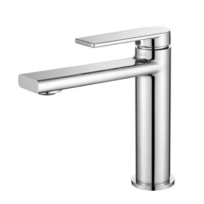 China Metered Faucets Brass Chrome Plated Single Handle Basin Faucet Armatur for sale