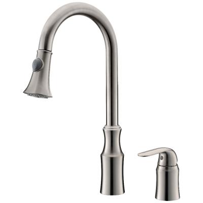 China Metered Faucets Pull Down Faucet Brass Kitchen Faucet With Lever Handle for sale