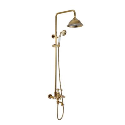 China With Sliding Bar Polished Antique Brass Tub Faucet Surface Treatment Shower for sale