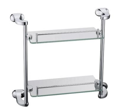 China Metal Bathroom Accessories Bathroom Corner Shelf / Bath Glass Rack for sale