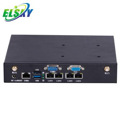 China Hot Sale J1900 Cheap Embedded RJ45 Business Fanless 1000M 4 LAN X86 Mini Computer PC VGA For Bypass, PfSense Software for sale