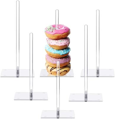 China Home Store/Cake/Clear Donut Display Holder Acrylic Wall Mount Holder Birthday Party with Hexagon Base Bubble Acrylic Rods Around Donut Holder Acrylic for sale