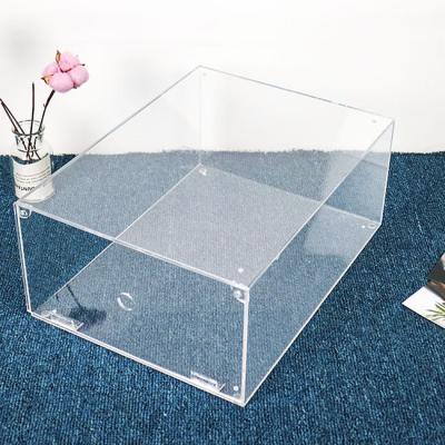 China Custom Sizes Transparent Plexiglass Acrylic Shoes Case Acrylic Shoes Showcase Customized Size for sale