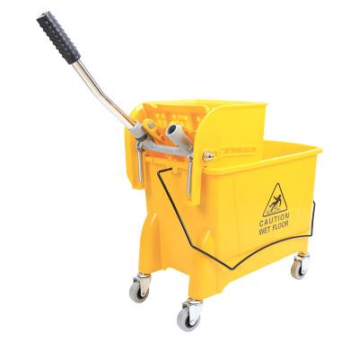 China Sustainable Floor Cleaning Commercial Mop Bucket With Side Press Wringer for sale