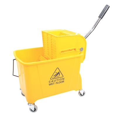 China 20 Side Viable Press Garbage Cart Mop Cleaning Bucket & Wringer for sale