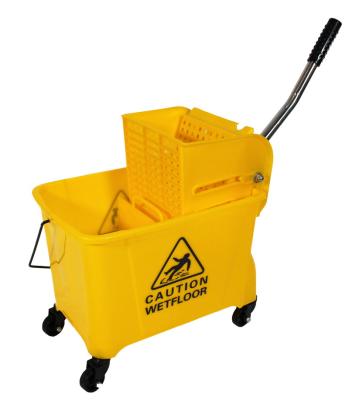 China Sustainable Squeeze Swabber Water Bucket Single Mop Bucket With Bottom Press Housing Chamber for sale