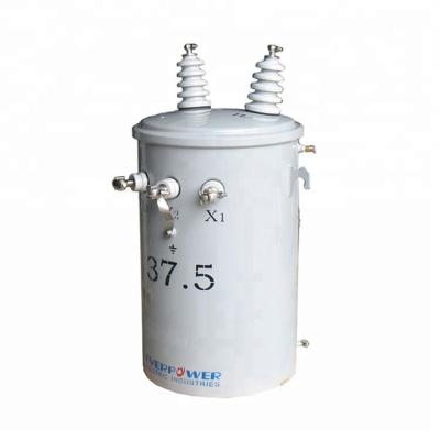 China Industrial Power Supply Single Phase 37.5kva Pole Mounted Oil Immersed Transformer Distribution Transformer For 34.5kv To 480v for sale