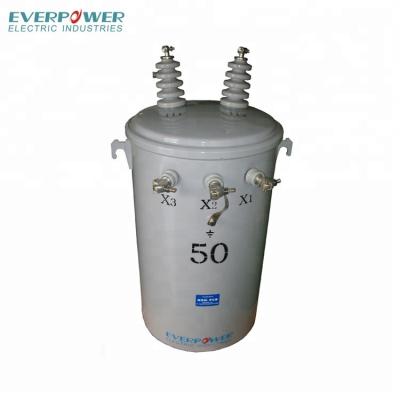 China Industrial Power Supplies Single Phase 50KVA Pole Mounted Transformers For 13.8kv Oil Immersed Transformer for sale