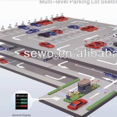 China Internet Website Based Left Parking Space Guidance System With Ultrasonic Detector 1000 LED Display for sale