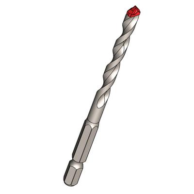 China Innovative Full Tip Solid Carbide Masonry Drilling Bit Super Multi Drill Bit Hex Shank For Concrete Tile Steel 2 Cutter 2 Flutes for sale