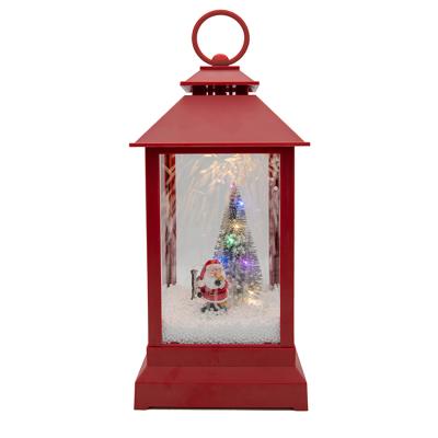 China Plastic+resin Factory Direct Gift Home Decorative Battery and USB LED Music Rotating Snowfall Lantern for Christmas Festival for sale