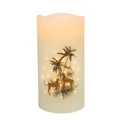 China COLOR CHANGING Real Summer Wax Fiber Optic LED Candle for sale