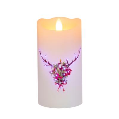 China Show Model Light On Paraffin Wax Candle Shell 8*15cm Real Christmas Home Decor Wax Fiber LED Candle for sale