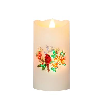 China Show Model Light On Paraffin Wax Candle Shell Decoration Paraffin Wax Home Fiber Optic LED Candle With Musical for sale