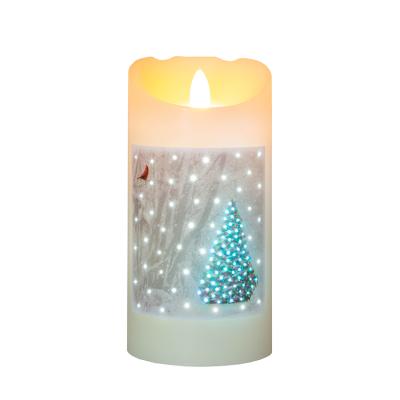 China Show Model Light On Paraffin Wax Candle Shell Christmas Festival Model Paraffin Wax Fiber Optic LED Candle for sale