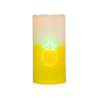 China COLOR CHANGING Cute Pattern Wax Fiber Optic LED Candle for sale