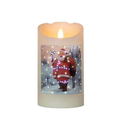 China COLOR CHANGING Soft Led Wick Christmas Home Decoration Paraffin Wax Fiber Optic Candle for sale