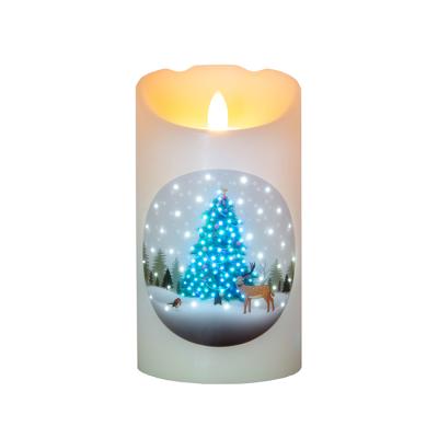 China Show Light Pattern on Candle Shell Christmas Led Candle for sale